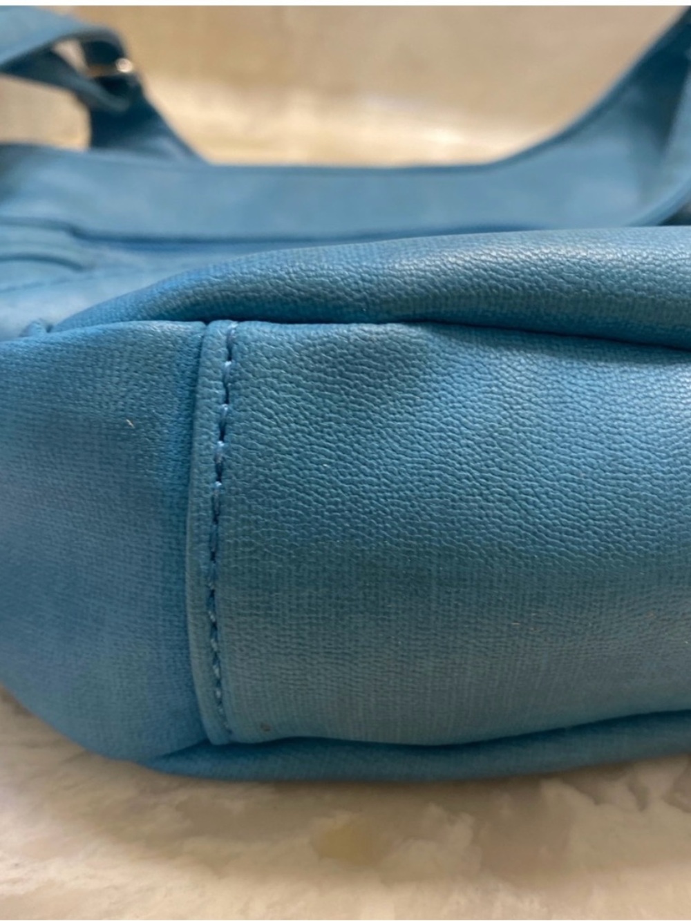Multi Sac  Teal Blue Shoulder Bag with Front Zip Pockets - Picture 5 of 9